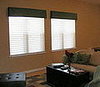 Hunter Douglas Silhouette shades with flat valances in Silk/Linen faille  Brooklyn Heights, NY